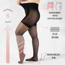 CALZITALY High Waist tights Control Top Shaping Nylons, Shaping Pantyhose, 20 Denier Sheer Shaping Tights for All Day Use (Black, L)