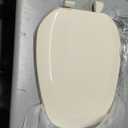 Centoco Eljer Emblem Elongated Toilet Seat with Square Front, Closed Front with Cover, Residential, Plastic, Made in the USA, EMB601-306, Natural