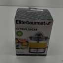 Elite Gourmet ETS623 BPA-Free Electric Citrus Juicer, Compact, Large Volume, Pulp Control, Oranges, Lemons, Limes, Grapefruits with Easy Pour Spout, 24oz, Black/Stainless Steel