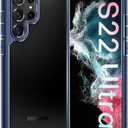 TOCOL for Samsung Galaxy S22 Ultra Case, Translucent Matte Hard Back [Military Grade Shockproof] [Anti-Scratch & Anti-Fingerprint] Slim Fit Protective Cover for Galaxy S22 Ultra Case 6.8'', Navy Blue