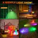 Solar Outdoor Lights,40 LEDs Color Changing RGB Solar Landscape Path Lights,USB & Solar Powered Multicoloured Spotlights,14 Colors Auto Cycling Spotlights for Yard,Garden,2 Pack
