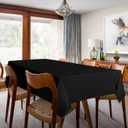 sancua 2 Pack Black Tablecloth 60 x 102 Inch, Rectangle 6 Feet Table Cloth - Stain and Wrinkle Resistant Washable Polyester Table Cover for Dining Tables, Buffet Parties and Camping