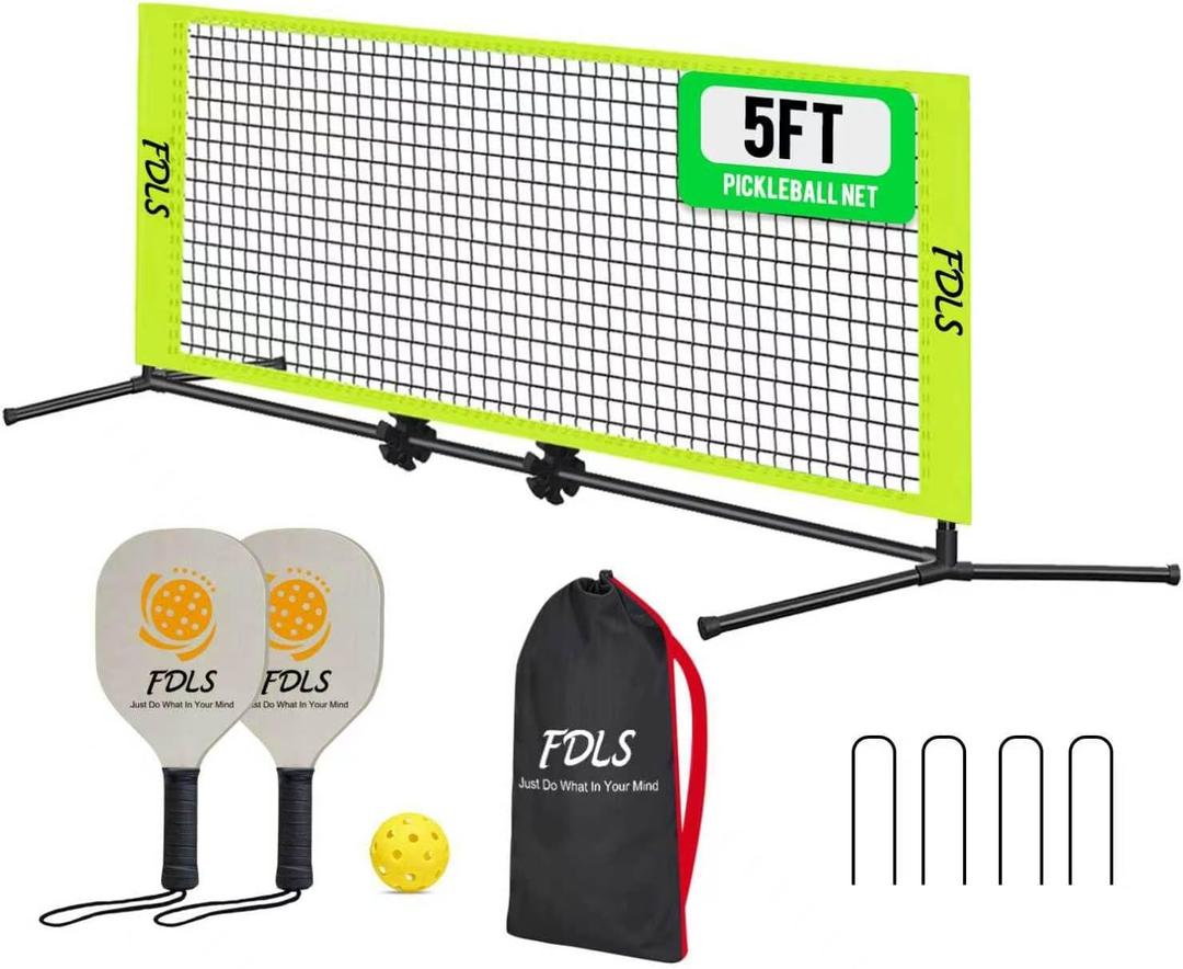 FDLS Portable Small Pickleball Net for Driveway Backyard,with Carry Bag for Indoor Outdoor, for All Levels, Easy Set up