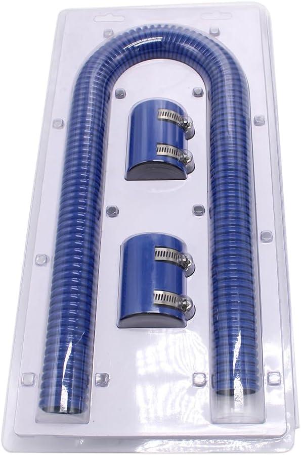 1 Set Blue 36" Long Universal Flexible Stainless Steel Radiator Hose Kit Fits for Chevy/Ford/ Mopar