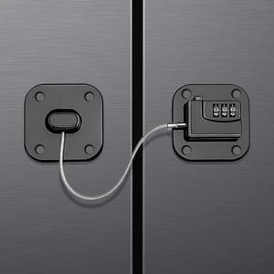 Fridge Lock for Kids (1 Pack) Child Proof Refrigerator Lock- Child Safety Cabinet Locks Baby Proofing Freezer Door Lock- Adhesive Combination Locks for Drawer, Window, Cupboard, Closet, Toilet (Black)