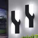 Modern LED Wall Sconce, Black Indoor Wall Light Fixtures Set of 2, 8W Acrylic Wall Mounted Lamp, 6000K Cold White Wall Sconces Lighting for Hallway, Bedroom, Stairway, Corridor, Bathroom