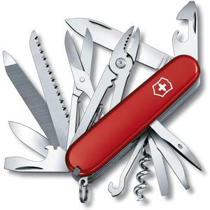 Victorinox Handyman Swiss Army Knife, 24 Functions, Swiss Made Pocket Knife with Large Blade, Screwdriver, Chisel and Pliers - Red