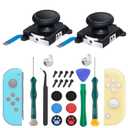 LONANDY 2 Pack Joycon Joysticks, Joycon Repair Kit Joystick Replacement Parts for Nintendo Switch, Switch Lite & Switch OLED, Include Thumb Grips, Metal Lock Buckles