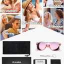 Joopin Square Sunglasses Polarized UV Protection Trendy Designer Sun Glasses Men Women (A03-pink Mirrored Pink)