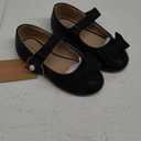 FUNKYMONKEY Toddler/Little Girl Mary Jane Dress Shoes Casual Slip on Ballet Flat (Black Bowknot), 8 Toddler