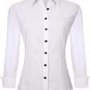 Alex Vando Womens Dress Shirts Button Down Wrinkle Free Long Sleeve Shirt | Breathable 4-Way Stretch Fabric Shirt, Wrinkle-Resistant Spread Collar, Easy Care. Ideal For Business & Everyday Wear.
