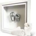 Baby Handprint and Footprint 3D Kit, Newborn keepsake For Newborn Boys & Girls, Baby Girl Gifts & Baby Boy Gifts, Personalised Baby Shower Gifts, Nursery Decor, Gifts for New Parents, Nursery Wall Art