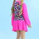 Idgreatim Girls Swimsuit Rash Guard Set Long Sleeve Two Piece Bathing Suit 3-10 Years (6-7 Years, Butterflies Pink)