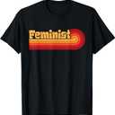 Feminist Retro Vintage Style Women Men Feminism Feminist T-Shirt (Black, S)