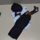 ZOEREA Baby Boy Suit 0-24M Gentleman Outfit Clothes Set Infant Long Sleeve Dress Shirt+Suspender Pants+Bowtie+Beret Hat, 3-6 Months