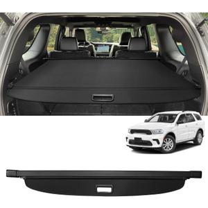 Cargo Cover for Dodge Durango 2011-2026(Not for R/T) Fit 2nd Row Installation Port Retractable Trunk Cover Security Shielding Shade Cargo Luggage Cover Trunk Privacy Protection (Carbon Fiber Texture)