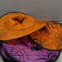 Twinkle Star 8 Pcs Lighted Hanging Witch Hats, Halloween Decorations Lighted Witch Hats with Remote Control String Lights, Battery Powered with 8 Lighting Modes for Garden, Yard, Tree