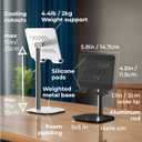 COOPER TabHolder, 7-10" Height Adjustable Tablet Stand, Premium iPad Stand for Desk, 270 Tilt Portable Monitor Holder for 15.6-17" Displays, for All iPad, Kindle, Surface, Samsung Tablets (Black)