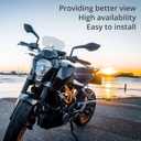 Justech Universal Motorcycle Windshield, Motorbike Windscreen Adjustable Clip On Windshield Extension Spoiler Wind Air Deflector Universal Fit for Motorcycles, Scooters-Smoke, Silver Bracket
