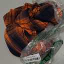 Women's Fall Winter Flannel Long Sleeve Button Down Casual Plaid Shirt XL Orange Navy