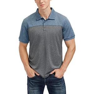 Men's Casual Short Sleeve Moisture Wicking Performance Golf Polo Contrast Color Patchwork Pique Shirts Tops,6XL