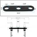 EAORBD Faucet Stabilization Plate for Delta Rp37490 Victorian Sink Retaining Plate, Faucet Reinforcement Plate Baseplate 3 Hole Under Sink Faucet Bracket, Black