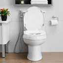 Bidet Toilet Seat for Elongated Toilets and Sprayer Handheld Toilet Adjustable Water Pressure and Self-Cleaning Dual NozzlesExclusive Single Nozzle High Pressure Mode for Cleaning Stubborn Stains