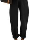 EVALESS Women's High Waisted Baggy Boyfriend Barrel Jeans (10, Black)