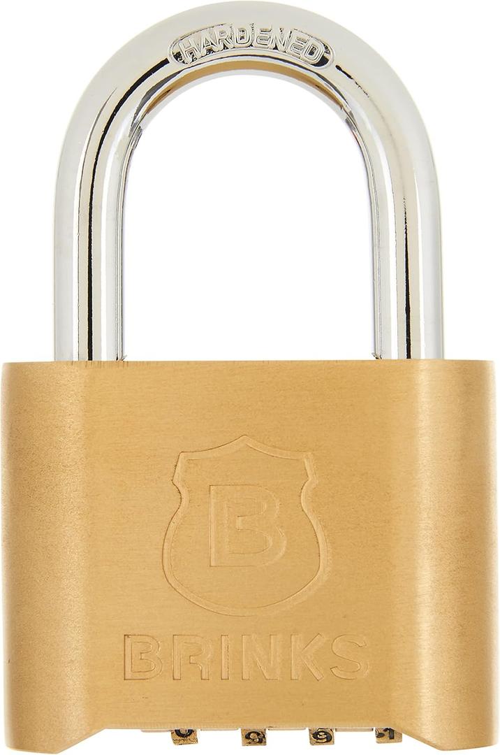 BRINKS 171-50051 Solid Brass Resettable Combination Lock, 48mm