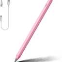 Tilt Sensitivity Palm Rejection Stylus Pen for Apple iPad(2018 and After) 6/7/8/9/10th Generation/ipad Pro 11 / Pro 12.9 inch/Air 3 4 5 6/Mini 5&6, Precise Writing Drawing Digital iPad Pencil (Pink)