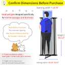 Lumizone Extra Tall Cat Gate 55.12" High Pressure Mounted 26.18"-29.91" Extra Wide 1.37" Gap No Drilling Auto-Close One-Handed Operation Tall Pet Gate for Dogs(Black, 55.12" H x 26.18"-29.91" W)