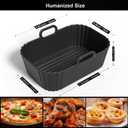 Silicone Air Fryer Liners 2 Pack, Reusable Liners Compatible for Ninja Foodi DZ201, DZ401, DZ550, COSORI, Chefman, Instant Air Fryer, and 6-in-1 8-10QT AirFryer Baskets