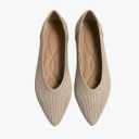 TINGRISE Women's Flats Shoes Pointed Toe Knit Ballet Comfortable Dressy Slip On Flat 37