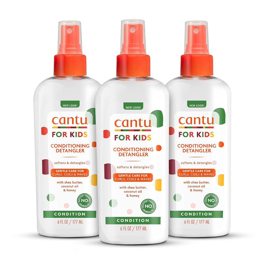 Cantu Care for Kids Paraben & Sulfate-free Conditioning Detangler with Shea Butter, 6 fl oz (Pack of 3) (6 Fl Oz (Pack of 3))