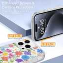 Magnetic for iPhone 15 Pro Case [Compatible with MagSafe] Colorful Floral Flower Pattern Design, Clear Slim Shockproof Protective Phone Cover for Women Girls
