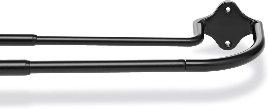 Amazon Basics Room Darkening Double Curtain Rod, 28x120 Black, Easy to Install