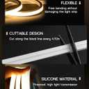 LED Strip Lights 49.2ft 110-120V,Dimmable Silicone Neon Rope Lights,Flexible Outdoor Waterproof Neon Strip Lights for Mirror,Kitchen,Cabinet,DIY Lighting