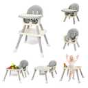JOYMOR 7 in 1 Convertible Baby High Chair for Babies and Toddlers, Table and Chair Set, Infant Eating Highchair with Leather Seat Cushion