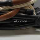 Bombi Bbee V2 Lightweight Baby Stroller - Premium Vegan Leather, One-Hand Fold, Infinite Recline, Aircraft-Grade Aluminum Frame, XXL Canopy, and Ample Storage Umbrella Stroller - Sand