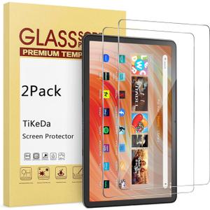 TiKeDa 2-Pack Screen Protector for Amazon Fire HD 10 Tablet (2023/2021,13th/11th Generation) /Fire HD 10 Plus/10 Kids/Kids Pro Tablet 2021,9H Hardness Tempered Glass Guard