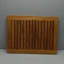 Nordic Style Teak Shower, Bath and Spa Mat | Indoor + Outdoor Use | Non-Slip Wood Platform | Spa, Sauna, Pool, Hot Tub | Luxury Decor (Oiled Finish w/Frame, 23.6" x 17.7")