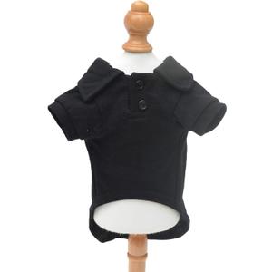 lovelonglong Basic Dog Polo Shirts Premium Cotton, Polo T-Shirts for Large Medium Small Dogs with a Two-Button Collar Blank Color Black M