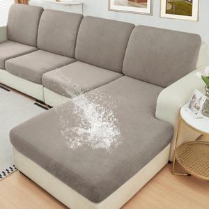 NAISI Waterproof Couch Cushion Covers Thick Velvet Fabric Washable Sofa Slipcovers Sectional Couch Covers for 3 Pieces Separate L Shape Couch Cover with Elastic Bottom(2 Seater + 1 Chaise,Light Taupe) NAISI Waterproof Couch Cushion Covers Thick Velvet Fabric Washable Sofa Slipcovers Sectional Couch Covers for 3 Pieces Separate L Shape Couch Cover with Elastic Bottom(2 Seater + 1 Chaise,Light Taupe)