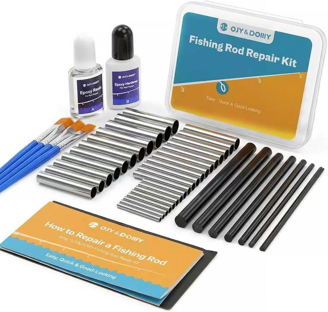 Fishing Rod Repair Kit Complete, Easy&Quick Approach to Repair Broken Fishing Pole with Epoxy Glue (Insert-Sleeve-Kit)