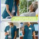 Oakgarden Women's Scrub Top Full Zip up Short Sleeve Nurse Shirts with 2 Zipper Pockets Jackets Lightweight Medical Uniform (Blue, S)