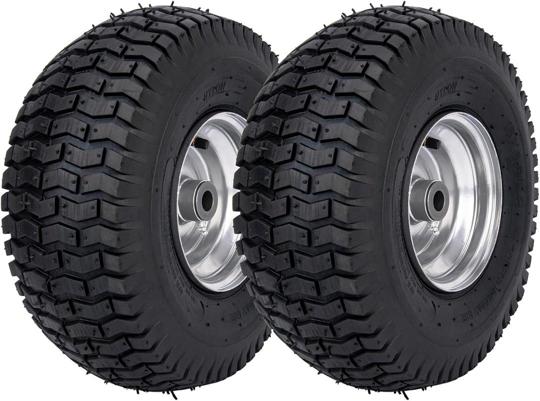 15x6.00-6 Lawn Mower Tire Riding Mower Tire and Wheel Front Tire Compatible with John Deere Craftsman Husqvarna Lawn Mower Tires Tractors Tire