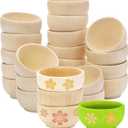 24 Pcs Unfinished Wooden Bowls, 2.4x1.2 in, Mini DIY Crafts Bowl Set, Natural Wood Pinch Bowls for Young Crafters' Painting, Pretend Play, Home Decor, and Party Favors