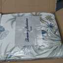 Tommy Bahama - Queen Quilt, Reversible Cotton Bedding, Floral Bedding Set (Serenity Palm Blue, Queen)