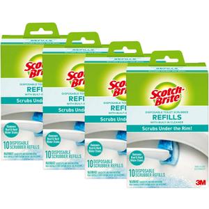 Scotch-Brite Disposable Toilet Cleaner Refill Pads, Disposable Refills with Built-In Bleach Alternative, Removes Rust & Hard Water Stains, 40 Disposable Refills