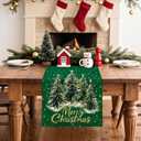 2 x Artscope Christmas Tree Table Runner, Xmas Winter Holiday Kitchen Dining Table Decoration for Christmas Home Decor 13x72 Inch-Green